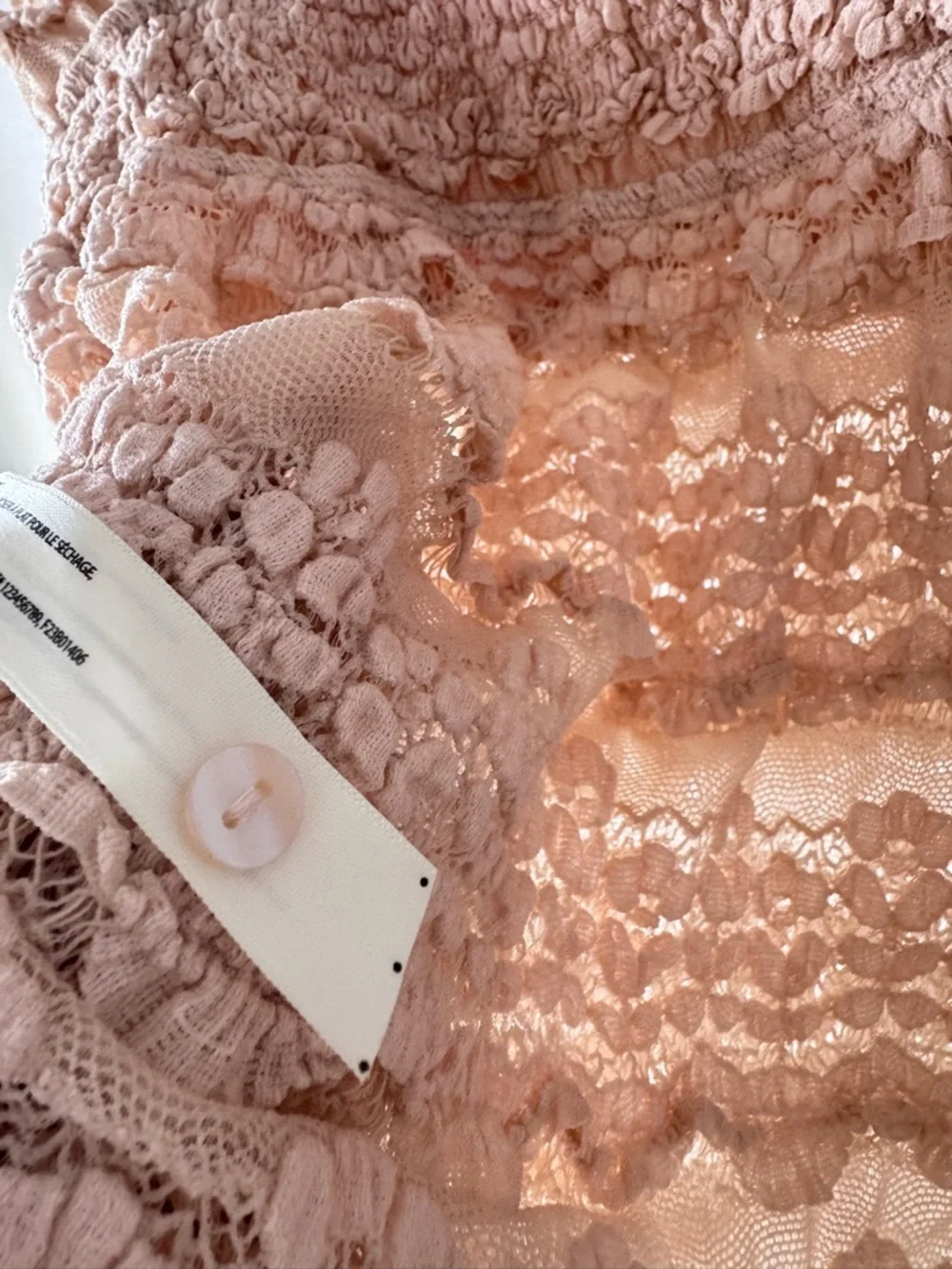 Free People Angelina Bodysuit Lace & Mesh Long-Sleeve Bodysuit M FLAWS